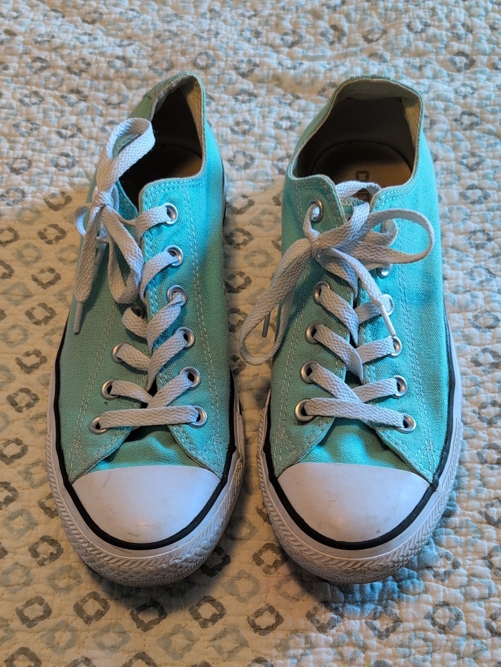 Converse Light Teal Canvas Low-Top Sneakers